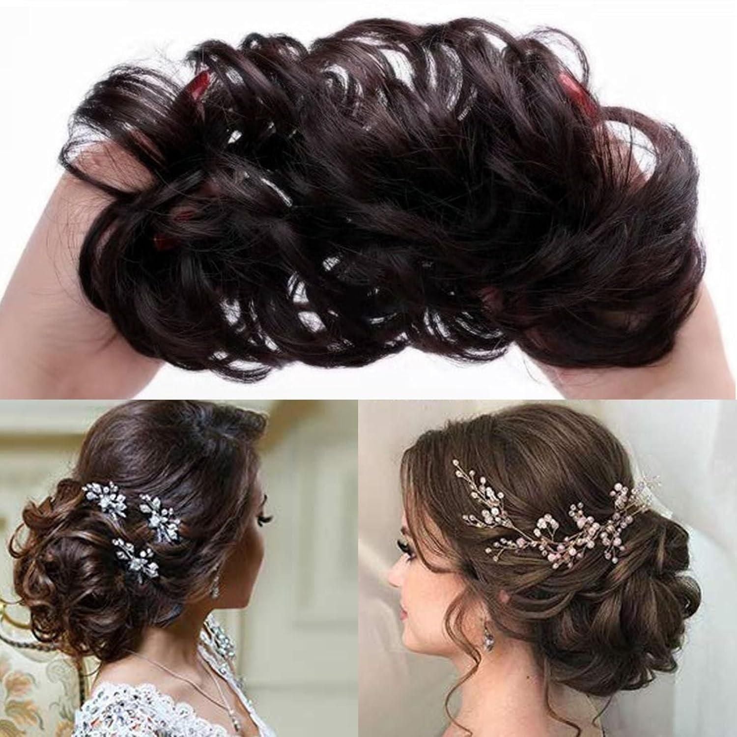 Elastic Artificial Hair Bun (Brown & Black) – Pack of 2