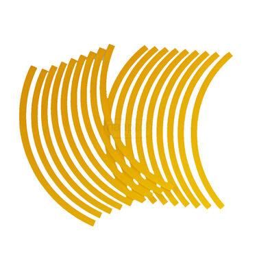 Car & Bike Tyre Body Reflective Stickers (18 Stripes - Yellow Colour)