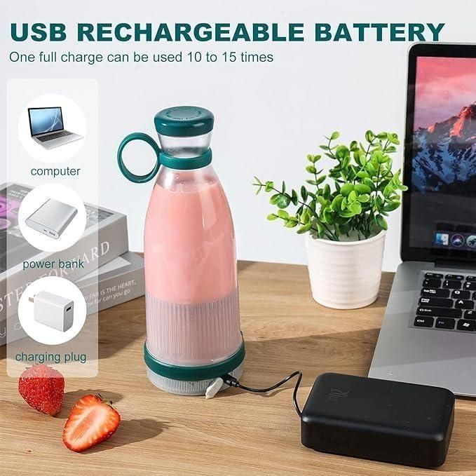 Portable USB Rechargeable Mini Juice Blender for Travel & Gym