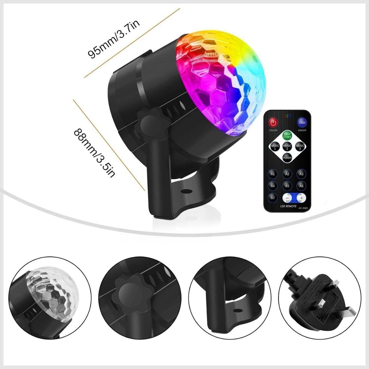 Party Disco Light – Sound Activated RGB LED Rotating Light