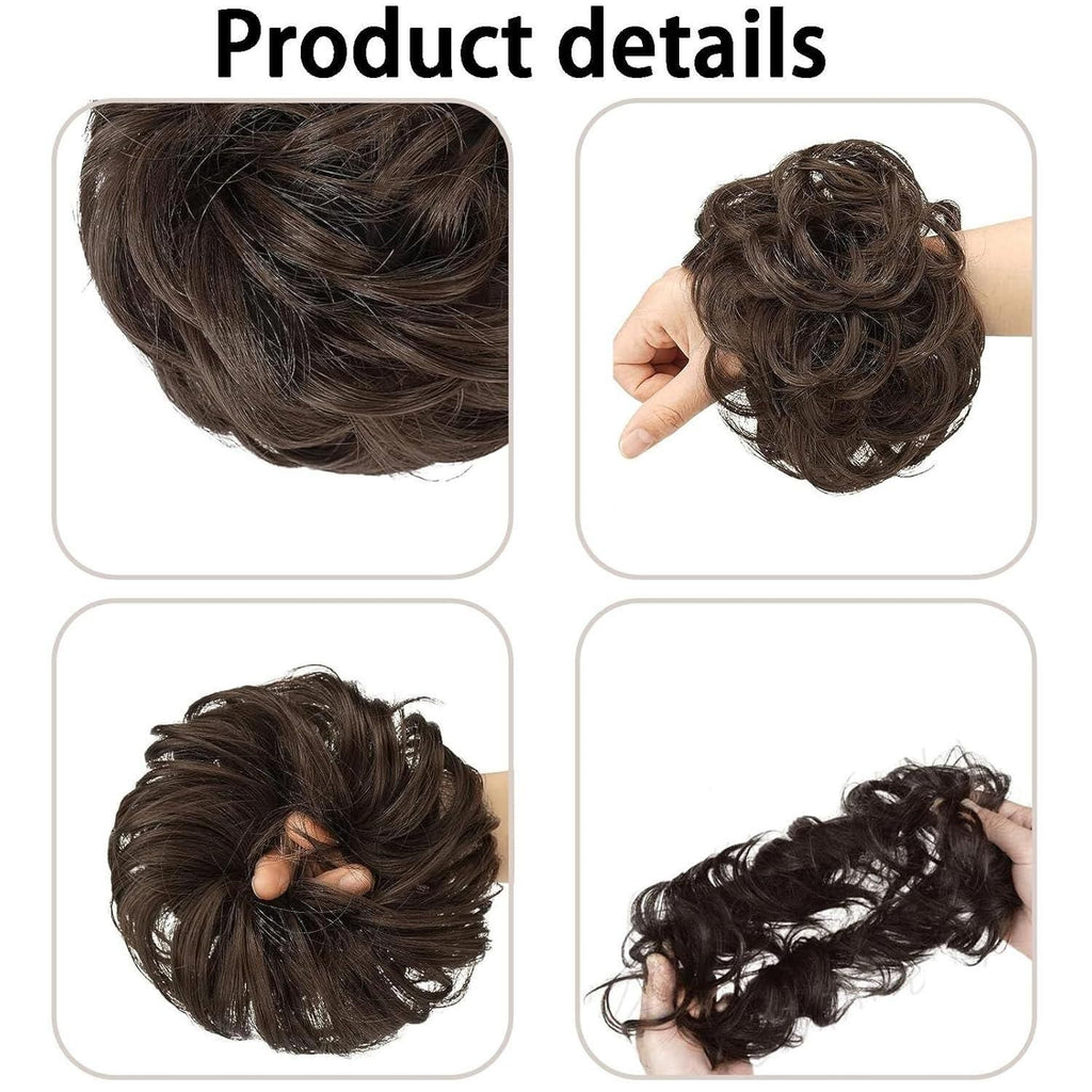 Elastic Artificial Hair Bun (Brown & Black) – Pack of 2