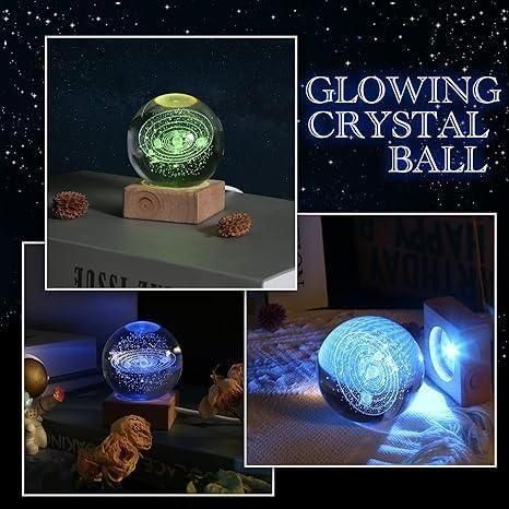 Crystal 3D Galaxy Lamp Ball – USB LED Night Light