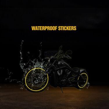 Car & Bike Tyre Body Reflective Stickers (18 Stripes - Yellow Colour)